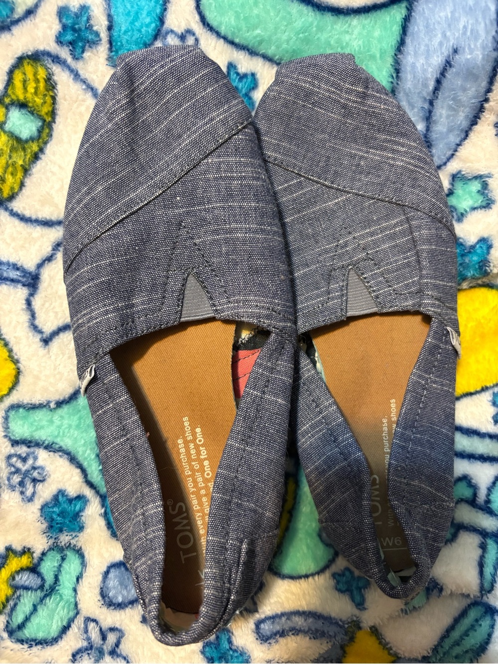 TOMS Women's Slip-On Flats in Denim Gray-Blue
